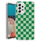For Samsung Galaxy A23 5g A52 A53 TPU Case Cover+Glass(Checker Green)