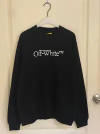 在飛比找Yahoo!奇摩拍賣優惠-全新 Off-White  logo cotton 刷毛 s