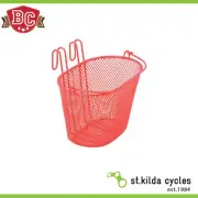 BC Bike/Cycling Basket - Small Wire Front Bike Basket With Handle - Orange
