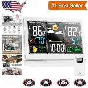 Temperature & Humidity Monitoring Station: 3-Channel Wireless Sensors & Alarm