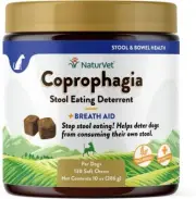 NaturVet Dogs Coprophagia Stool Eating Deterrent Plus Breath Aid 130 Soft Chews