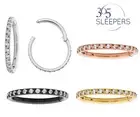 Pair & Singles G23 Titanium Gem Hinged Segment Hoop Ear Ring Sleepers Earrings