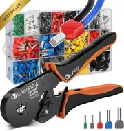 Ferrule Crimping Tool Kit AWG28-5 Square Crimper with 1200PCS Single Dual Ferrul