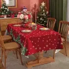 Xmas Party Waterproof Decoration Christmas Tablecloth Table Rectangle Cover