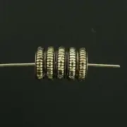 Flat Round Sterling Silver Spacer Bead - 5mm - Antique Silver Tone - 1 Bead