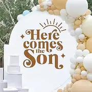 Here Comes The Son Baby Shower Party Decal Sign - Here Comes The Son Baby Shower Decor, Baby Shower Sign, Baby Shower Wall Decals, Sun Baby Shower Decorations