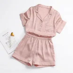 Silk Pajamas Womens Summer Short-sleeved Shorts Suits Thin