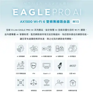 D-LINK M15 AX1500 台灣製造 Mesh網狀路由器 分享器 網路分享器 wifi分享器 DL054