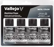 Vallejo 77603 Metal Colour Aluminium Dope 4 Colour Acrylic Paint Set
