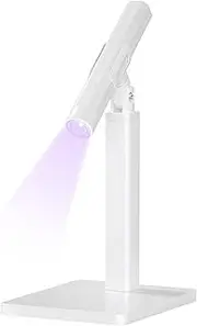 Portable Nail Lamp, Nail Curing Lamp, UV Gel Fingernail Curing Lamp, Handheld Fingernail Dryer with Stand, LCD Screen, USB Charging, 5.12x1.97x5.91 inches for Quick Nail Curing at Home Salon