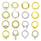 Flowers Nose Ring Septum 100% 316L Surgical Steel Zircon Clicker Daith Piercing
