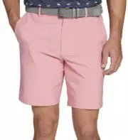 Walter Hagen Men's 9" Inseam Performance 11 Micro Lines Golf Shorts Size 32 Pink