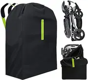 WIYETY Transport Bag Pram, Gate Check Travel Bag with Backpack, Child Seat Transport Bag, Pushchair Transport Bag, for Prams, Buggies, Child Seat, 120 x 63 x 43 cm, Black, Black, Transport Bag for