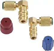 High Low Adapter, Quick Couplers Adapters R12 R22 Threaded 1/4SAE to R134A High Low Fitting Caps for Home