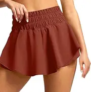 [Generic] Women's Tennis Skirts with Shorts Flowy Athletic Skirt Shorts High Waisted Gym Yoga Workout Running Skort Summer Mini Skirt