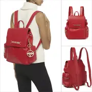 Love Moschino Backpack Bag Pebbled Leather Gold Red NWT Dustbag