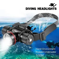 在飛比找蝦皮商城精選優惠-Led 可充電潛水頭燈水肺潛水手電筒 IPX8 防水 3 模