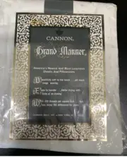 Vintage NOS Cannon Royal Family Grand Manner Ivory Unhemmed Pillow Cases New