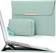HYZUO 15-16 Inch Laptop Sleeve Case with Stand for MacBook Pro 16 M4/M3/M2/M1 Pro/Max 2025-2019, MacBook Pro 15 2015-2012, XPS 15, Samsung Galaxy Book Flex/Pro 15, Mint Green(Smiley)