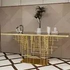 Modern Console Table Side Desk Acrylic Glass Top Entrance Entry Office Living Au