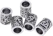 [Eigell] 5 Pcs Runes Charm Findings for Bracelet Pendant Necklace Beard Dreadlocks Hair DIY Bracelet Jewelry Pendants