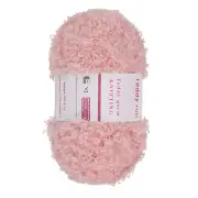 2pcs Fur Yarn Polyester Yarn Fluffy Chunky Yarn Dark Pink for Crocheting,50m