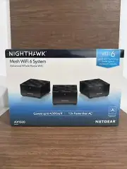 Nighthawk AX1500 3-Pack Dual-Band WiFi 6 Mesh System, 1.5Gb Router+2 Satellites