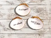 Funny Clam Shell Trinket Dish – Happy as a Clam, Aw-Shucks, or Shuck Happens