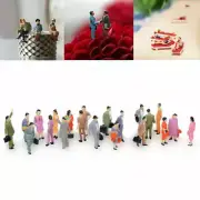 100PC Scale 1:150 Mix Painted Model Train Street Passenger & People Figures U7J2