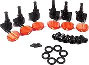 RuiJOTWAT 3L 3R Sealed Guitar Turner Machine Heads Black+Red