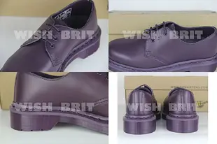 【WISH BRIT】全新正品 Dr.Martens 1461 3孔 低筒 全紫色 糖果 硬皮 馬汀靴