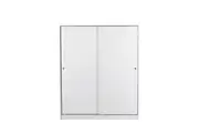 Design Square Multi-Purpose Built-In Modular Sliding Door Wardrobe Closet Clothes Storage - White