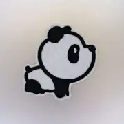 Cute Panda Patch — Iron On Badge Embroidered Motif — Funny Patches