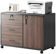 File Cabinet Desk Sideboard Filing Cabinet Cabinet Printer Cabinet Mobile Storage Cabinet Locking Drawer Cabinet Office Drawer(Brown)