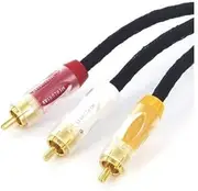Mercury AV 3m 3 RCA High End Composite Audio Video Cable Red White Yellow OFC