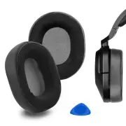 Geekria Hybrid Velour Ear Pads for Corsair HS55, HS65 Headphones (Black)