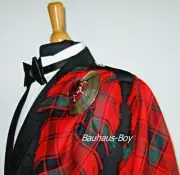 FLY PLAID TARTAN ROBERTSON RED MODERN 16oz WORSTED WOOL KILT MADE IN SCOTLAND