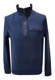 NWT BUGATTI 1/2 ZIP JUMPER BA2.8500.8515000300 BLUE