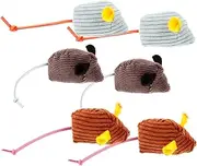 BESPORTBLE 6pcs Cat Mouse Soft Plush Chewing Mice for Cats Interactive Playmates Chew Resistant for Present