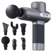 VEVOR Massage Gun Deep Tissue, Percussion Muscle Massager for Athletes - with 5 Speed Levels & 6 Massage Heads, 7.4V 2500mAh Batteries, Handheld Elect
