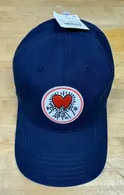 Keith Haring Best Buddies Heart Love Navy Strapback Baseball Cap Hat New NWT
