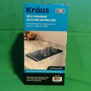 Kraus Self-Draining Silicone Drying Mat Undermount Sinks Cyan Blue NEW KDM10CB