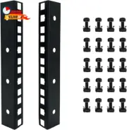 4U Rack Rails with M6 Rack Mount Screws and Cage Nuts Set for DIY Server and Net