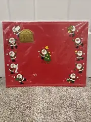 Vintage Hallmark Christmas Placemats Set of 8 Santa Place Card Option 11x14 NEW