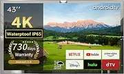 Elecsung 43inch Android11.0 Bathroom Mirror LED Smart TV with Full Panel Waterproof 4K Built-in WiFi Bluetooth Frameless for AU