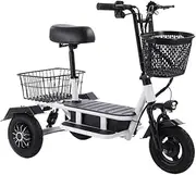 Folding Electric Mobility Scooter,3 Wheel Recreational Power Scooter,3 Wheel Lightweight Portable Power Travel Scooters - for Adults/Elderly/Disabled Long Range Driv (Color : A)