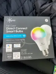 Cync by GE Full Color Direct Connect Smart Bulbs 800 (2 Pack LED A19 Bulbs)