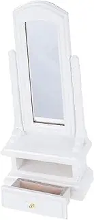 ERINGOGO Realistic Shape Mini Dressing Mirror Birch Wood Craft for Dollhouse and Home Dec