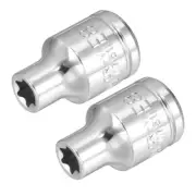 2pcs 3/8-inch Drive E8 External Torx Shallow Socket Cr-V Steel