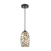GLAZE Ellipse Hand Blown Glass 1 Light Pendant Dark Stone Mosaic - GLAZE10